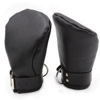 Wholesale Quality Leather BDSM Goth Padded Mittens Gloves Dog Paw Palm Bondage Gear Restraints Sex Toys Slave Crawling Costume Accessory B0316051
