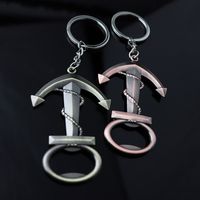 Wholesale New Popular Mens Party Practical Bottle Opener Keychain Gold Plated Key chain Ring for