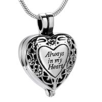 Wholesale Cremation urns neckalce Stainless Steel Flower Heart Cremation Locket Necklace Hold Gold Tube memorial urn Jewelry For Ashes