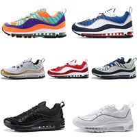 Kaufen Sie im Großhandel Schwarz Weiß Uk 2019 zum verkauf Designer 98 98s Laufschuhe für Männer Cone Gundam Triple Schwarz Weiß UK Racer Blau Rot Run Casual Sport Trainer Sneaker Größe 40 46