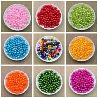 Wholesale 500pcs Size mm Colors Straight Hole Round Beadst ABS Plastic Ball Imitation Pearl Bead For Kid DIY Jewelry Accessories