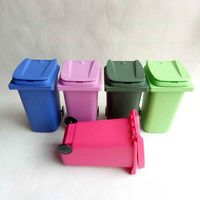 Wholesale Big Mouth Toys Mini Trash Pencil holder Recycle Can Case Table Pen Plastic Storage Bucket Stationery Sundries Organizer Tools color choose