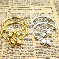 Wholesale whole sale2PCS baby bell adjustable bracelet bracelet plated silver plated gold Kid Baby Boy Girls jewelry Birthday Gift