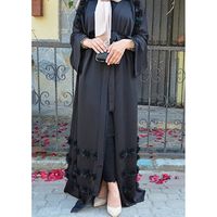Wholesale Elegant Adult Muslim Abaya Arab Turkish Singapore Aardigan Appliques Jilbab Dubai Clothing Women Islamic Dress Robe Large Size