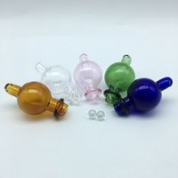 Wholesale 6mm Quartz Terp Dab Pearls And Colorful Glass Bubble Carb Cap Insert With Side Hole For Quartz Thermal Banger Nails Glass Water Bongs