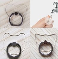 Wholesale Finger Phone Ring Holder bear love cat Degree Mobile Phone Transparent Stand bracket Cell Phone Finger Ring Holder with retail package