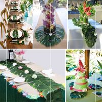 Wholesale 35 cm Artificial Tropical Palm Leaves Party Decorations Fake Leaf For Home Wedding Banquet Table Dinner Mat Garden Wall Decor hb YY