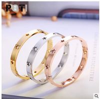 Wholesale The U S version of hollow titanium bracelet rose gold star gold bracelet jewelry will not fade in the furnace hot