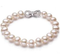 Wholesale 8 mm South Seas White Pearl Bracelet inch Silver Clasp Beaded bracelet