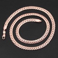 Wholesale 6 mm inch Luxury mens womens Jewelry KGP Rose Gold plated chain necklace for men women chains Necklaces accessories hip hop