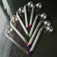 Wholesale Double color long curved pan Bongs Oil Burner Pipes Water Pipes Glass Pipe Oil Rigs Smoking