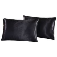 Wholesale US UK Russia Size pair Pillow Case Satin Solid Color Silk Pillowcase Pillow shams Twin Queen Cal King colors