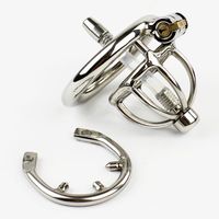 Wholesale New Super Small Male Bondage Chastity Device With Urethral Catheter Spike Ring BDSM Sex Toys Stainless Steel Chastity Belt Short Cage