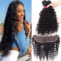 Wholesale 9A Remy Brazilian Straight Human Hair Bundles Weave With x4 Ear to Ear Lace Frontal Closure Body Wave Straight Loose Wave Kinky Curly Hair