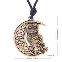Wholesale Owl Goddess Crescent Moon Pendant Wiccan Pagan Amulet Talisman Occult Magic Athena Wisdom Knowledge Jewelry