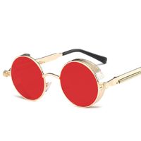Wholesale Drop shipping Gothic Steampunk Round Metal Sunglasses Men Women Mirrored Circle Sun glasses Brand Retro Vintage NE60