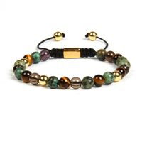 Wholesale Natural Stone Macrame Braided Yoga Bracelet with mm Tiger Eye African Stone beads Stainless Steel Jewelry Not Fade