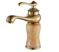 Wholesale European jade gold copper faucet hot and cold toilet vanity basin American faucet