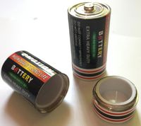 Wholesale Battery Secret Stash Diversion Pill Box Middle Size Herb Tobacco Storage Jar Hidden Money Container x49mm Zinc Alloy Stash