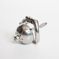 Wholesale China Super short metal cock cage stainless steel small male chastity cage with catheter new chastity devices for men