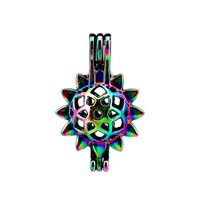 Wholesale 10pcs Rainbow Color Sunflower Beauty Beads Cage Locket Pendant Diffuser Aromatherapy Perfume Essential Oils Diffuser Floating Pom
