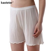 Wholesale Silk Women s Safety Short Pants Femme Summer Cool Shorts Women Underpants Woman Lace Loose Knickers Female Thin Panties