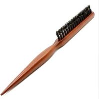 Wholesale Pure Boar Bristle Hair Dress Comb Fluffy Wood Handle Hair Brush Anti Loss Wooden Barber Hair Comb Scalp Hairdresser Styling Tool
