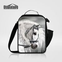 Wholesale Cool Brown Horse Printing Lunch Bag For Kids Boys Animal New Fashion Picnic Food Lunch Box Bags Women s Thermo Lancheira Insulated Lunchbox