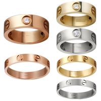 wholesale rings jewelry nail engagement titanium steel designer luxury 316l lovers nails band diamond ring mens box brand