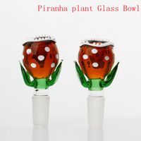 Wholesale New Piranha plant Glass Bowl Thick Pyrex Glass Bowls with mm mm Colorful Tobacco Herb Water Bong Bowl Piece for Smoking