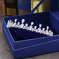 Wholesale New European style high grade silver micro inlaid zircon bride crown dinner dress crown accessories into the store to choose more styles