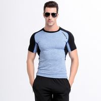Wholesale 2018 Men Quick Dry Sport Running Wear Bodybuilding Clothing Fitness Compression Tights Clothes Short Sleeve Gym T Shirt Men Shirt Free DHL