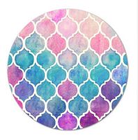Wholesale New Round Rubber Mousepad Rainbow Pastel Watercolor Moroccan Painting Mice Mat PC Computer Gaming Speed Mouse Pad