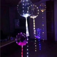 Wholesale 18 Inch Luminous Led Balloon Round Bubble Helium Balloons Kids Toy M LED Air Balloon String Lights Wedding Party Decoration