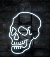 Wholesale 24 inches Skull Shape Porcelain Store DIY Glass Neon Sign Flex Rope Neon Light Indoor Outdoor Decoration RGB Voltage V V