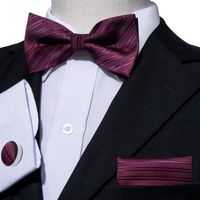 Wholesale Mens Wine Red Silk Bow Tie Formal Dress Bow Tie Wedding Groom Groomsman Host Master Of Ceremonies Bow Tie LH