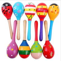 Wholesale Wooden Orff Musical Instruments Toys Hand Puzzle Toy for Baby Kids Cartoon Sand Ball Battles Musical Sensory Toy TO519