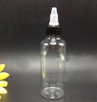 Wholesale Clear ML Empty Plastic Tattoo Ink E liquid bottles OZ PET Dropper Bottles With Twist off caps DHL Free