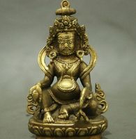 Wholesale Tibet Brass Buddhism Mouse Wealth God Joss Yellow Jamhala Buddha Statue Figurine