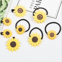 Wholesale Hair Ropes Clips Girls Ladies Sunflower Hair Ties Rubber Band Hair Jewelry Fashion Elastic Head Rope
