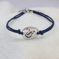 Wholesale Customized WV Home Bracelet adjustable Bracelet Dark Blue Rope for Men and Women Gift Drop shipping YP0066