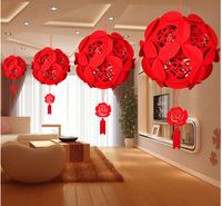 Wholesale 2018 wedding supplies The marriage room decoration flower non woven Chinese character joy pendant Install it by yourself very beautiful