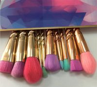 Wholesale Dropshipping makeup brushes sets cosmetics brush bright colors rose gold Spiral shank make up brush screw tools Contour Retail box