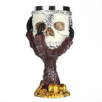 Wholesale Halloween Resin D Skull Eagle Claw Goblet Stainless Steel Drinking Mug Horror Decor Cup Halloween Prop Skull Cups Goblet Creative Skull Bar