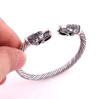 Wholesale Wicca Amulet Solomon Pagan Jewelry Silver Or Gold Viking Pagan Gothic Wolf Head Pewter Bracelet Norse Jewelry Totem Viking Bracelet KKA1900