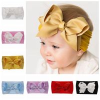 Wholesale bows baby headbands for girls cheer hair bows nylon elastic kids hair accessories for childrens hairbands