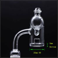 Wholesale 5mm Core Reactor Quartz Banger With Bubble Carb Cap Female Male mm mm mm Quartz Banger Nail For Glass Bongs Water Pipes Rigs