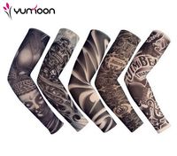 Wholesale Freeshipping New Mixed Nylon Elastic Fake Temporary Tattoo Sleeve Designs Body Arm Stockings Tattoo For Cool Men Women