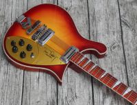 Wholesale Neck Thru Body String Cherry Sunburst Fire glo Tom Petty Electric Guitar Gloss Varnish Red Fingerboard Checkerboard Binding