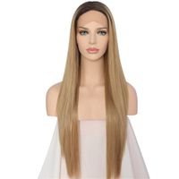 Wholesale In Stock inches Fashion Wig Ombre Synthetic Lace Front Wigs with Baby Hair for Women
